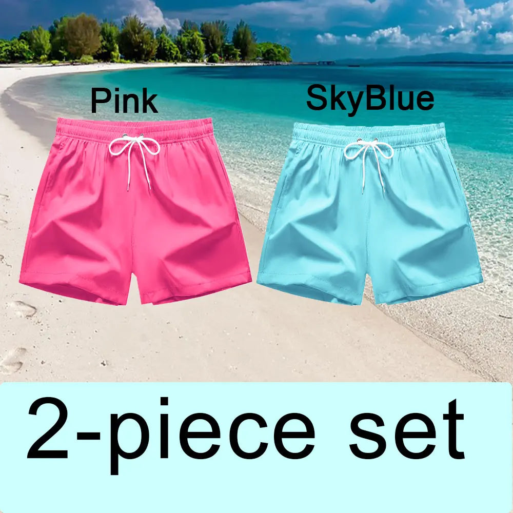 Men's Quick Dry Board Shorts with Pockets for Summer Beach