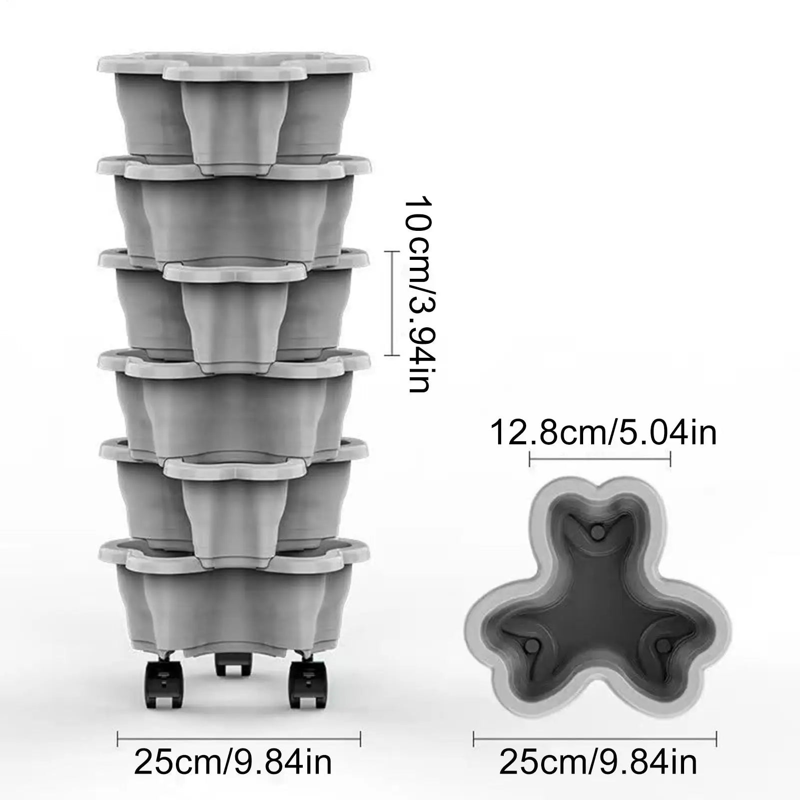6-Tier Vertical Planter with Wheels for Indoor Outdoor Gardening