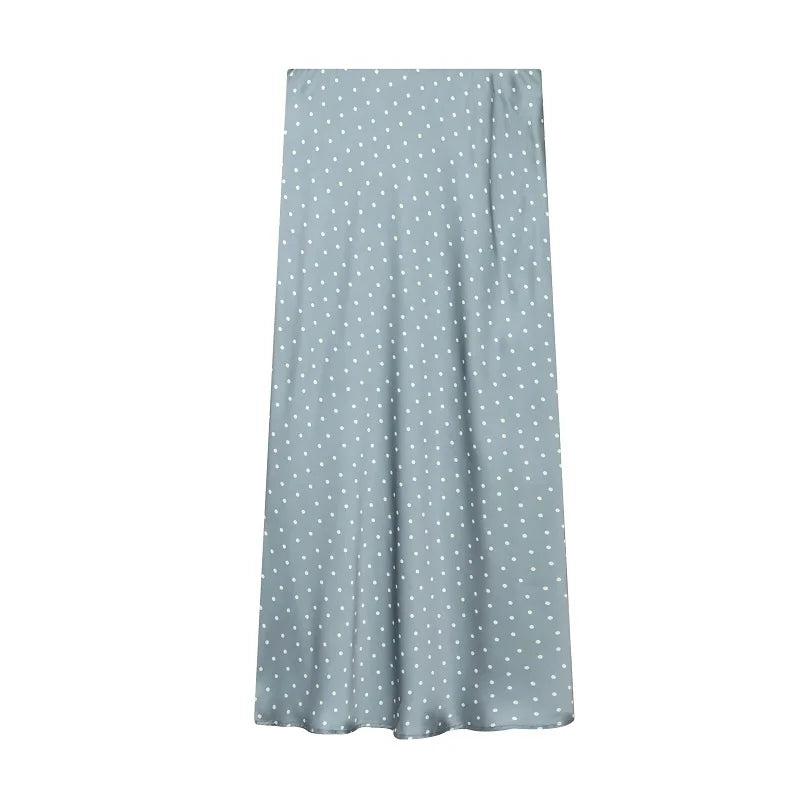 MUJER Satin Midi Skirt for Women in Elegant Polyester Satin
