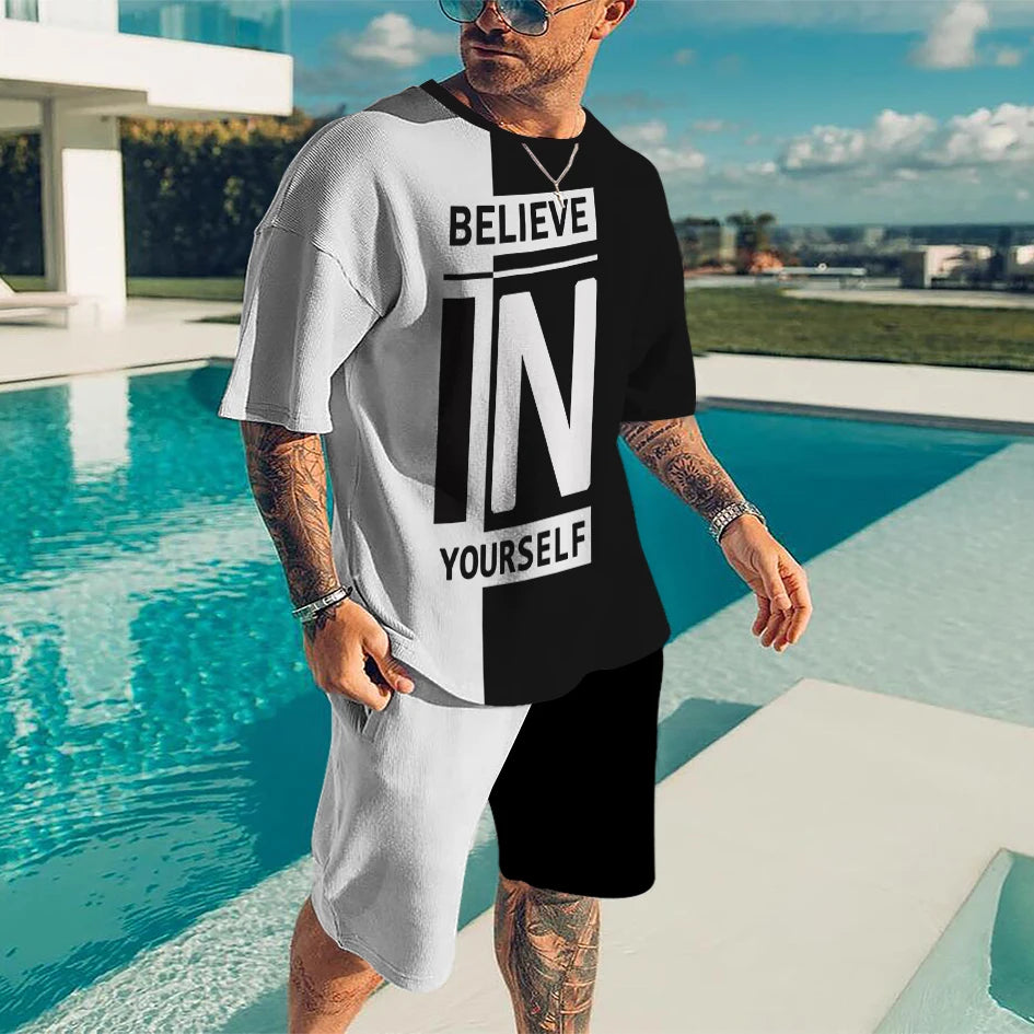Men's Sportswear Trend Men Sets 3D Printed Tracksuits Clothing Casual Shorts+tshirts Set Sweat Suits Summer Tracksuit Men Sets
