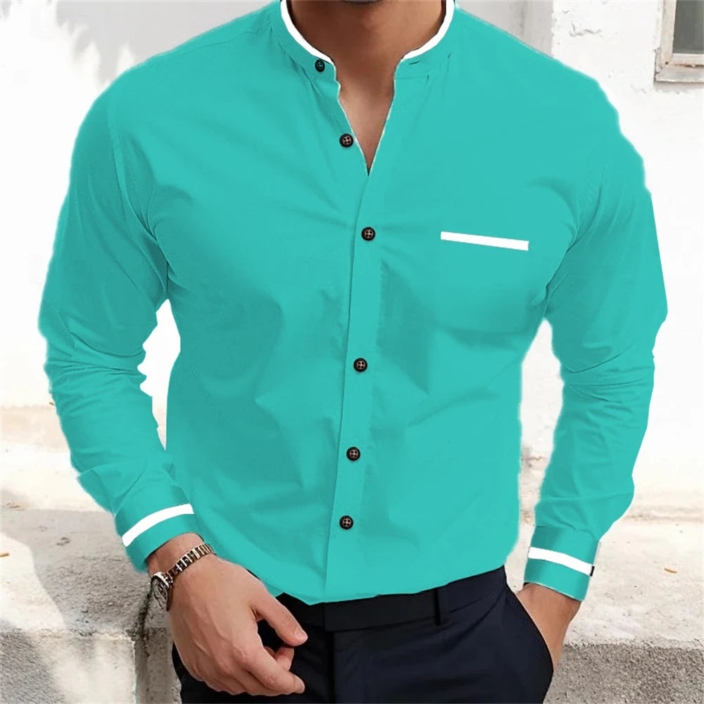 Men's Casual Long Sleeve Shirts in Solid Colors for Everyday Wear