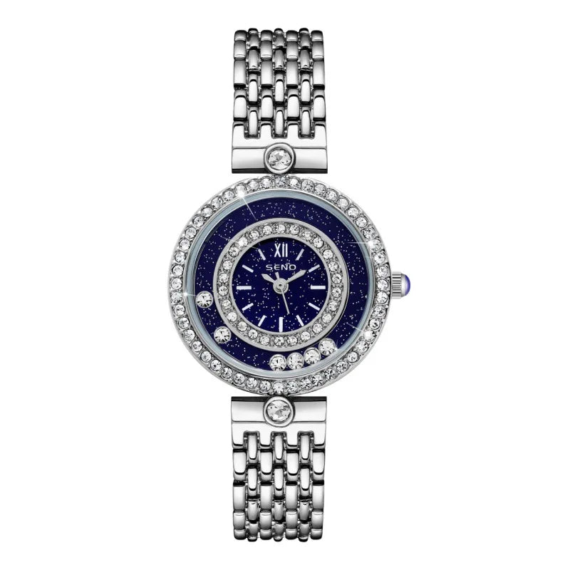 Luxury Silver Quartz Bracelet Watch for Women