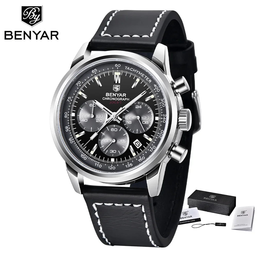BENYAR 5188 Military Quartz Watch for Men Luxury Chronograph