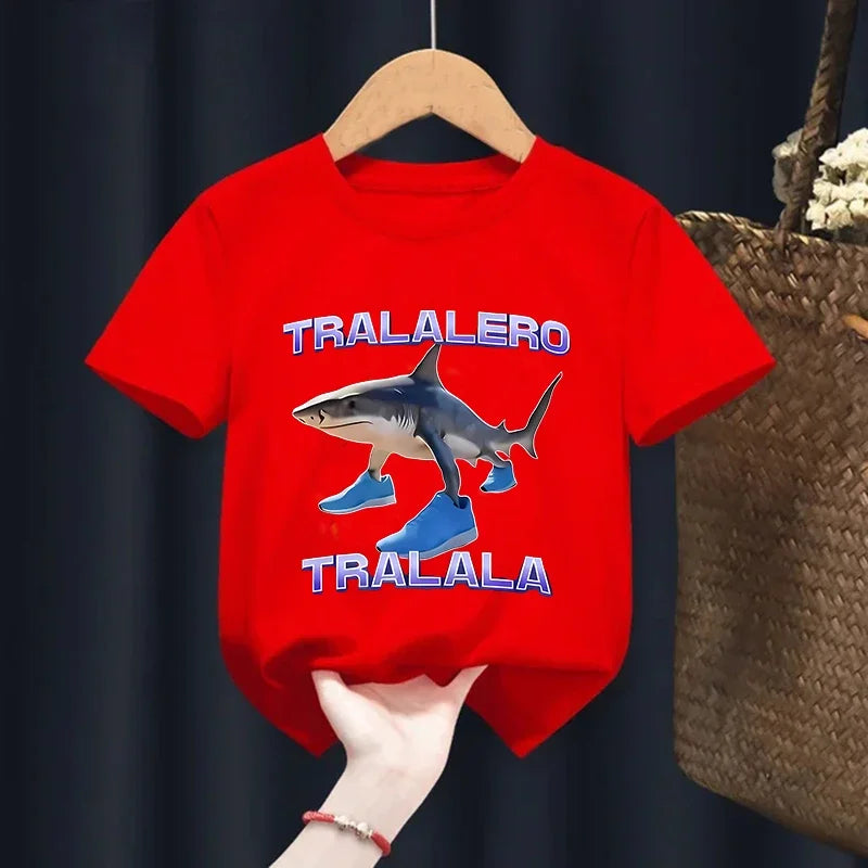 Kawaii Brainrot T-Shirt for Kids with Animal Print