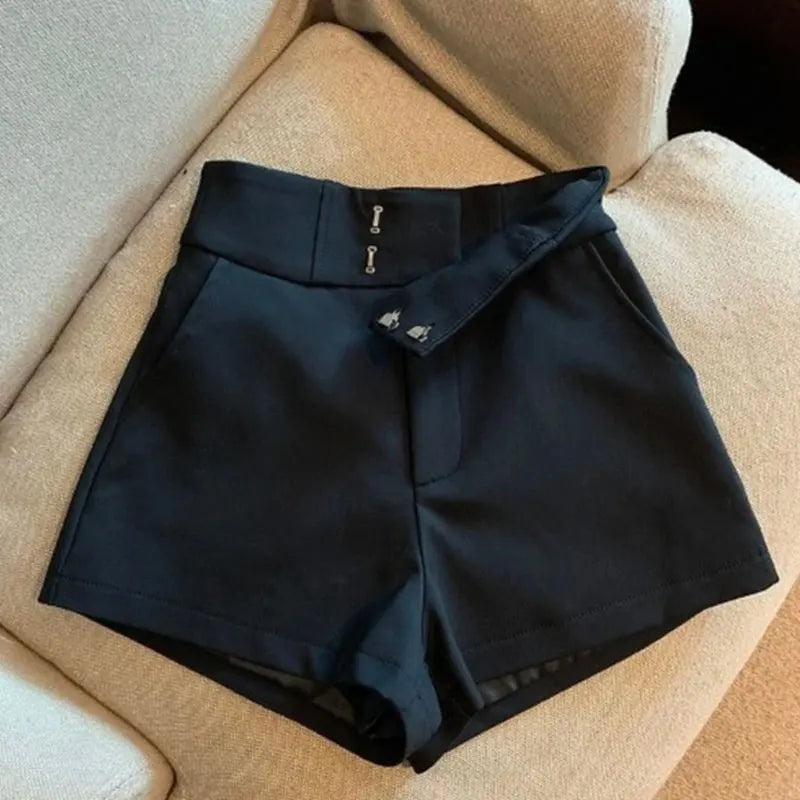 Mooyufon Black High Waisted Women's Casual Shorts with Sequins