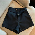Mooyufon Black High Waisted Women's Casual Shorts with Sequins