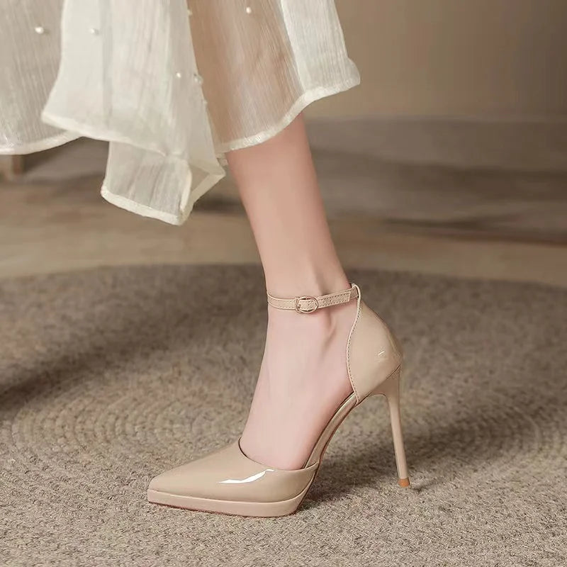 Pointed Toe High Heels for Women Comfortable Waterproof Red Sole