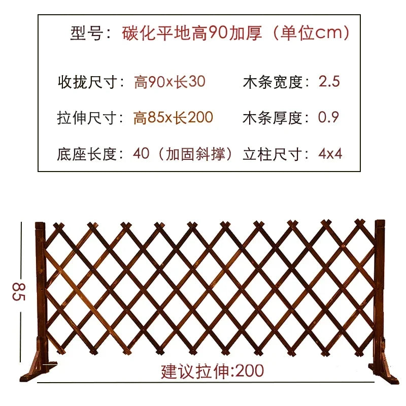 Expandable Spruce Wood Fence Indoor Outdoor Pet Barrier Garden Divider