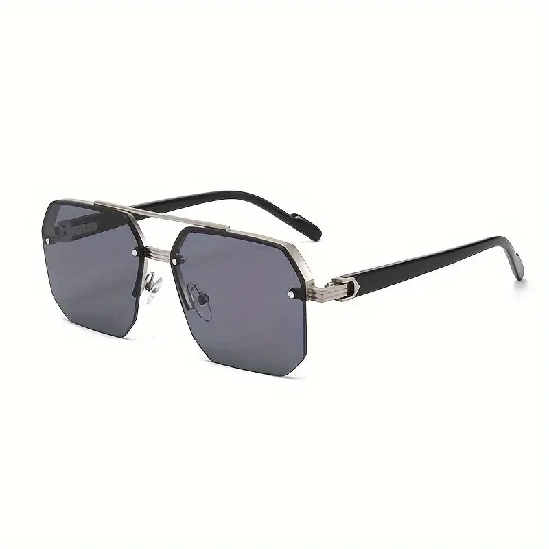 Classic Half-Frame Fashion Glasses for Men & Women - Vintage Style, Slimming Effect for Driving & Outdoor Adventures Gradient