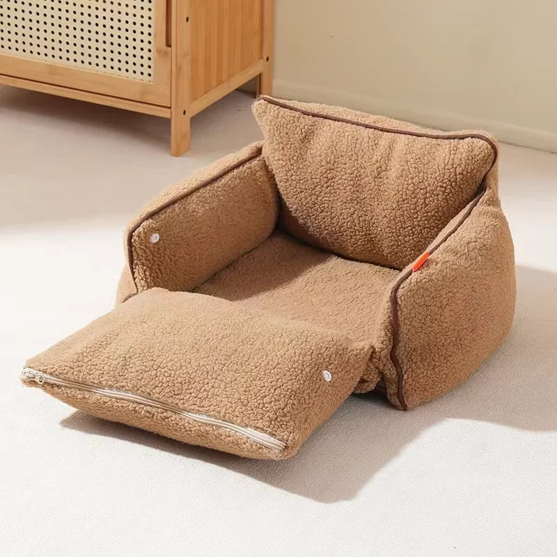 Luxury Lambswool Sofa Nest Bed for Pets