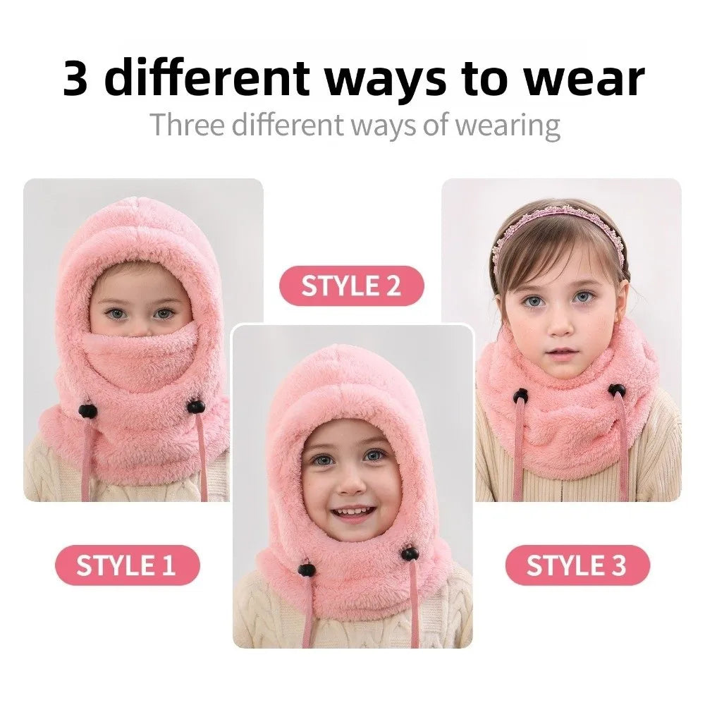 Unisex Plush Balaclava Hats for Children with Ear Protection