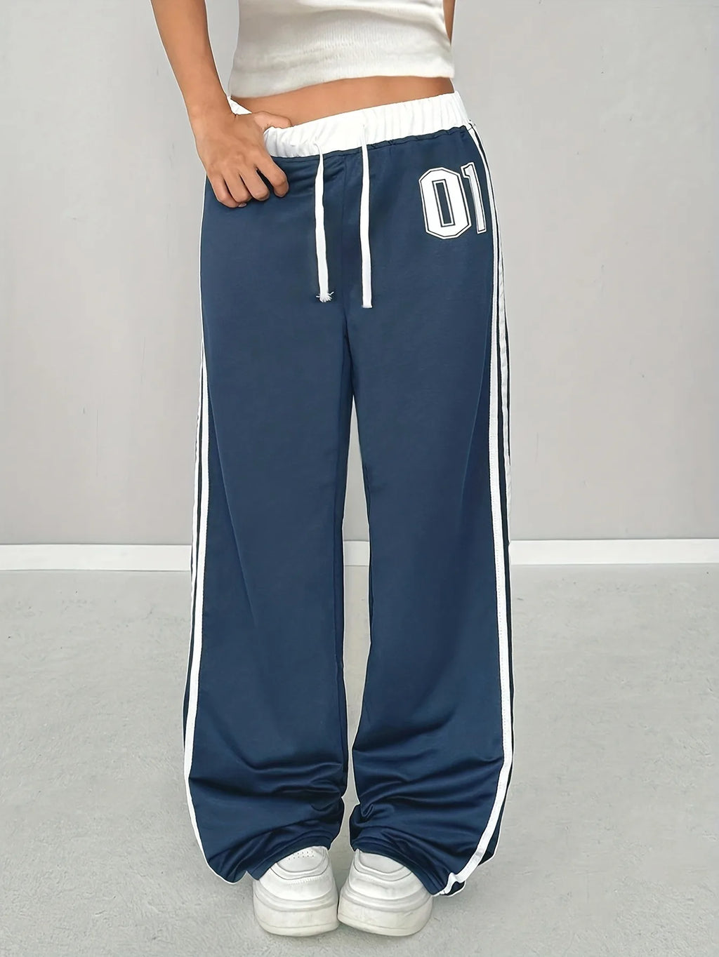 Girls Print Side Stripe Wide Leg Track Pants 4-6Y