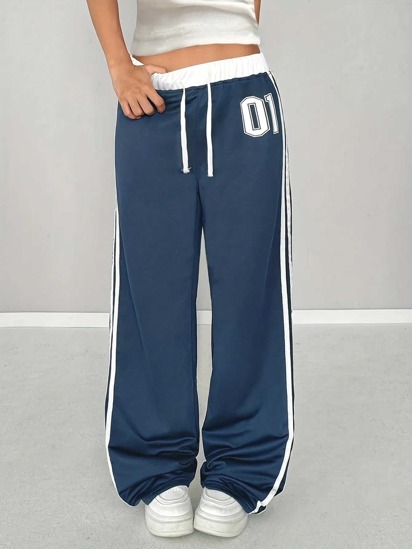 Girls Print Side Stripe Wide Leg Track Pants 4-6Y