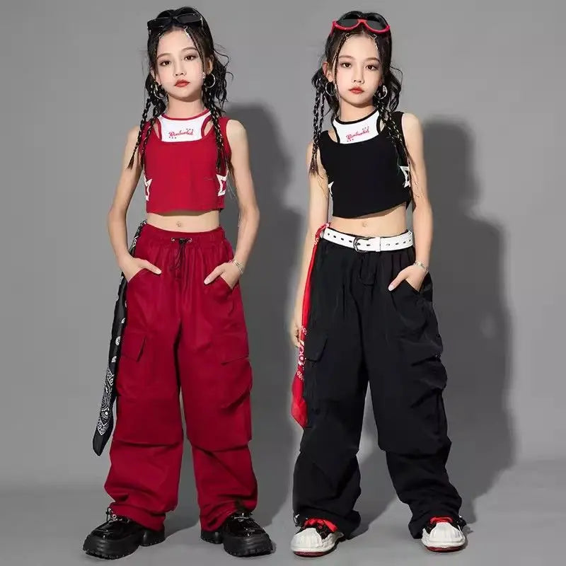 Trendy Girls Cargo Pants for Kids with Pockets 4-6Y