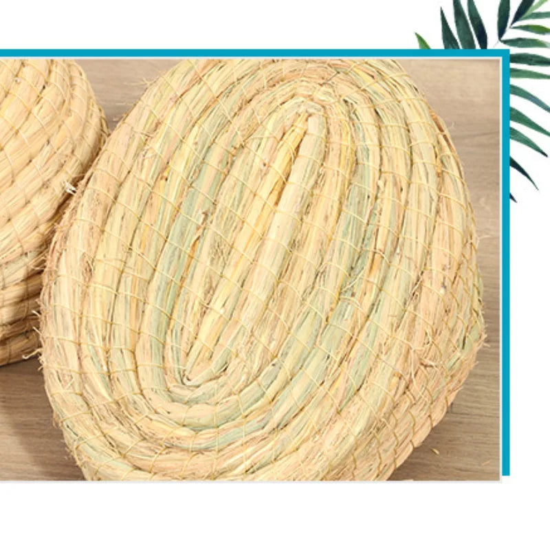 Hand-Woven Straw Pet Nest for Small Animals Comfort