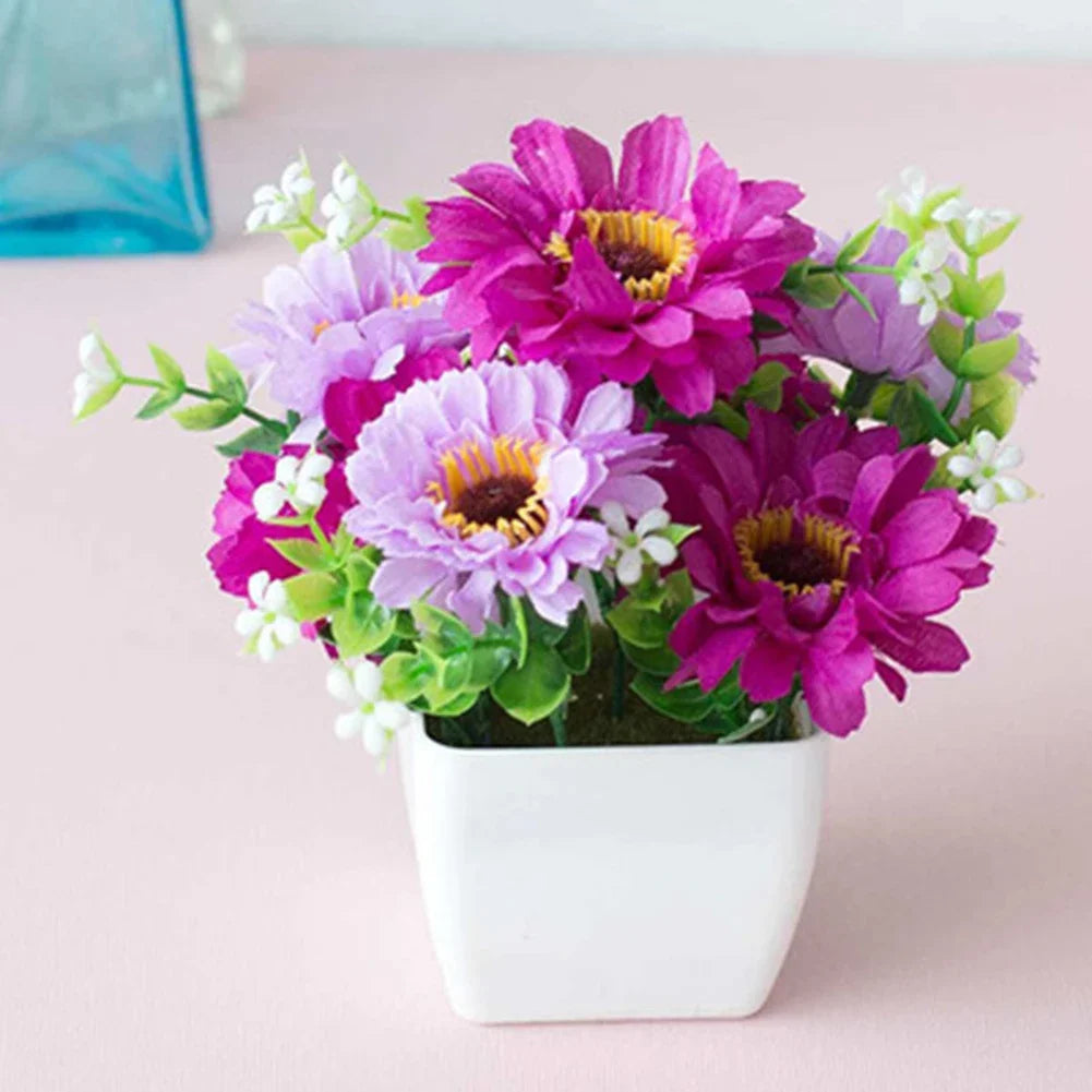 Purple Rose Artificial Potted Plant for Home and Garden