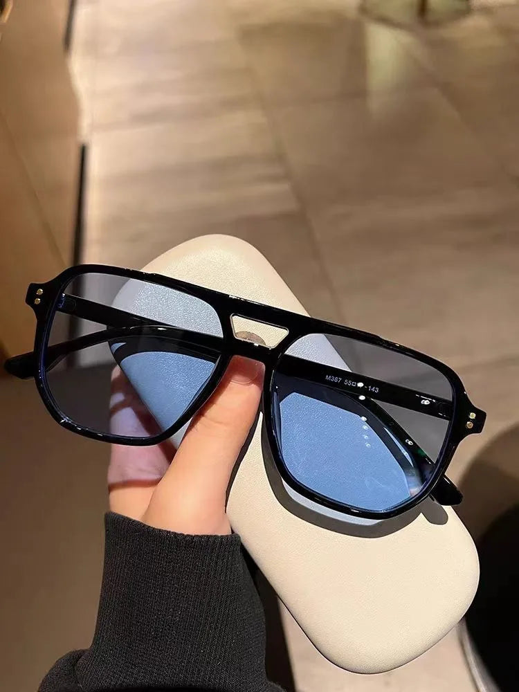 Retro Fashion Unisex Sunglasses with Black Lenses