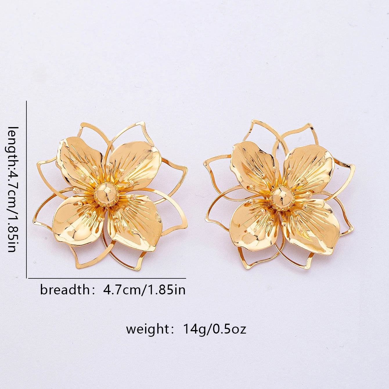 Cute Romantic Metal Stud Earrings for Women