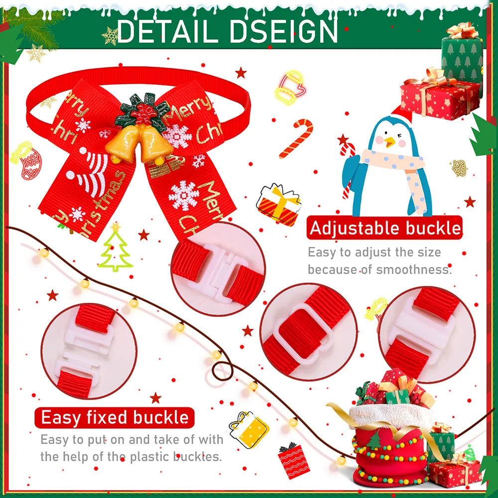 Vibrant Christmas Bow Tie Collection for Stylish Dogs