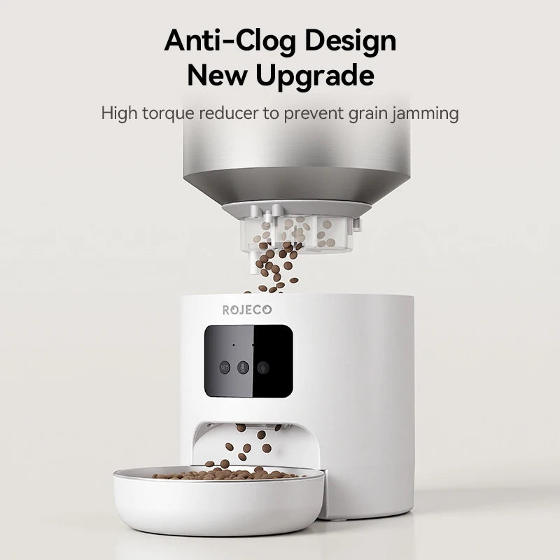 ROJECO 4.5L Smart Pet Feeder with Stainless Steel Design