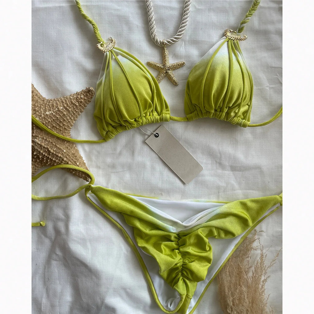 Tie Dye Split Bikini Swimwear for Women by MALEY LifeStyle
