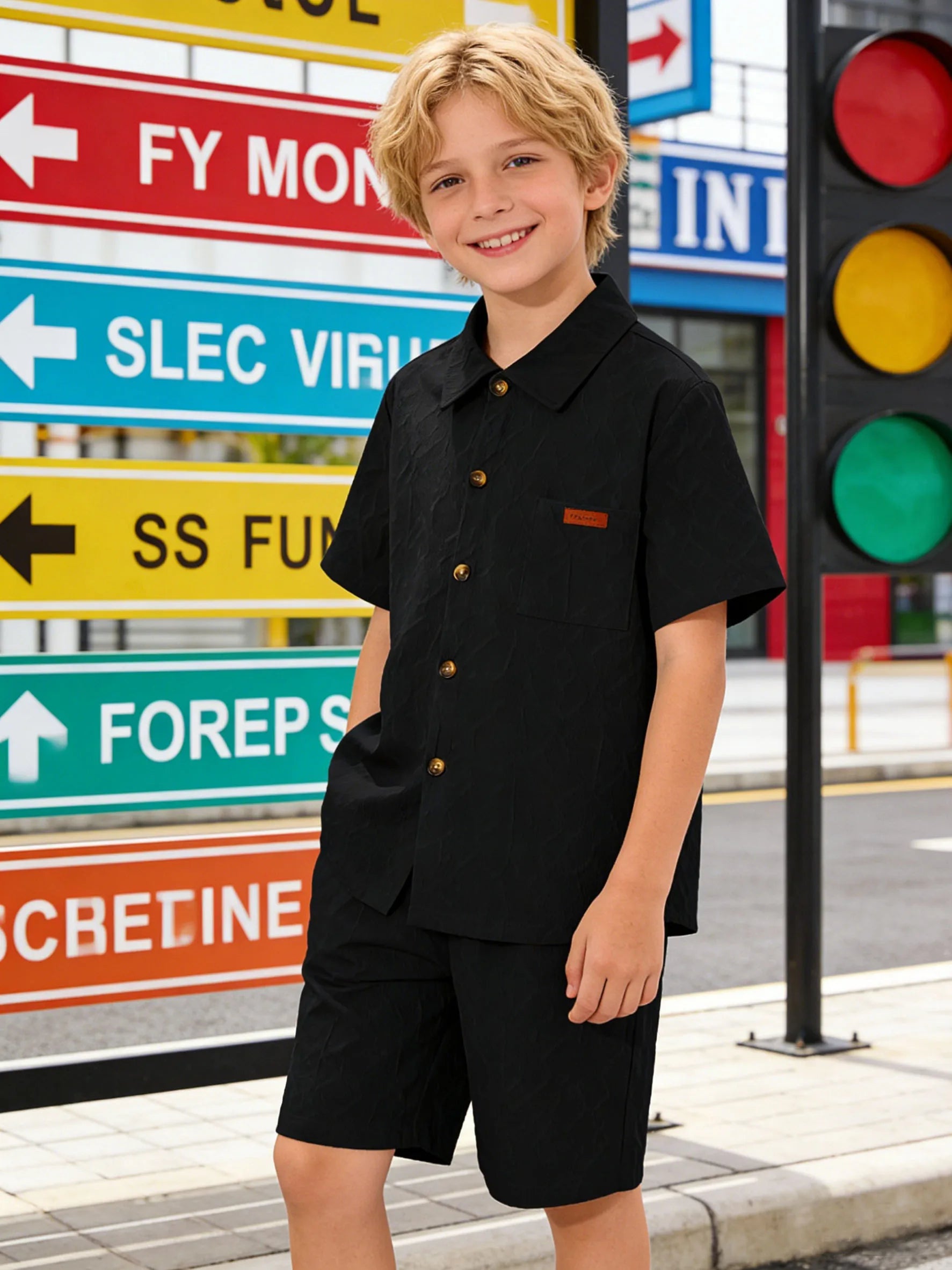 Boys' Casual Summer Fashion Set for Outdoor Activities