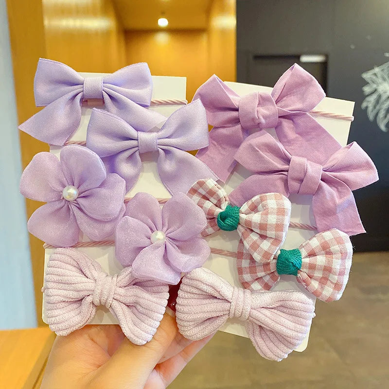 Aesthetic Hair Scrunchies for Girls - 10pcs Canvas Headbands
