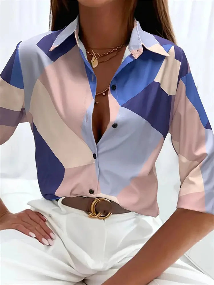Women's Floral Printed Office Shirt for Autumn 2024