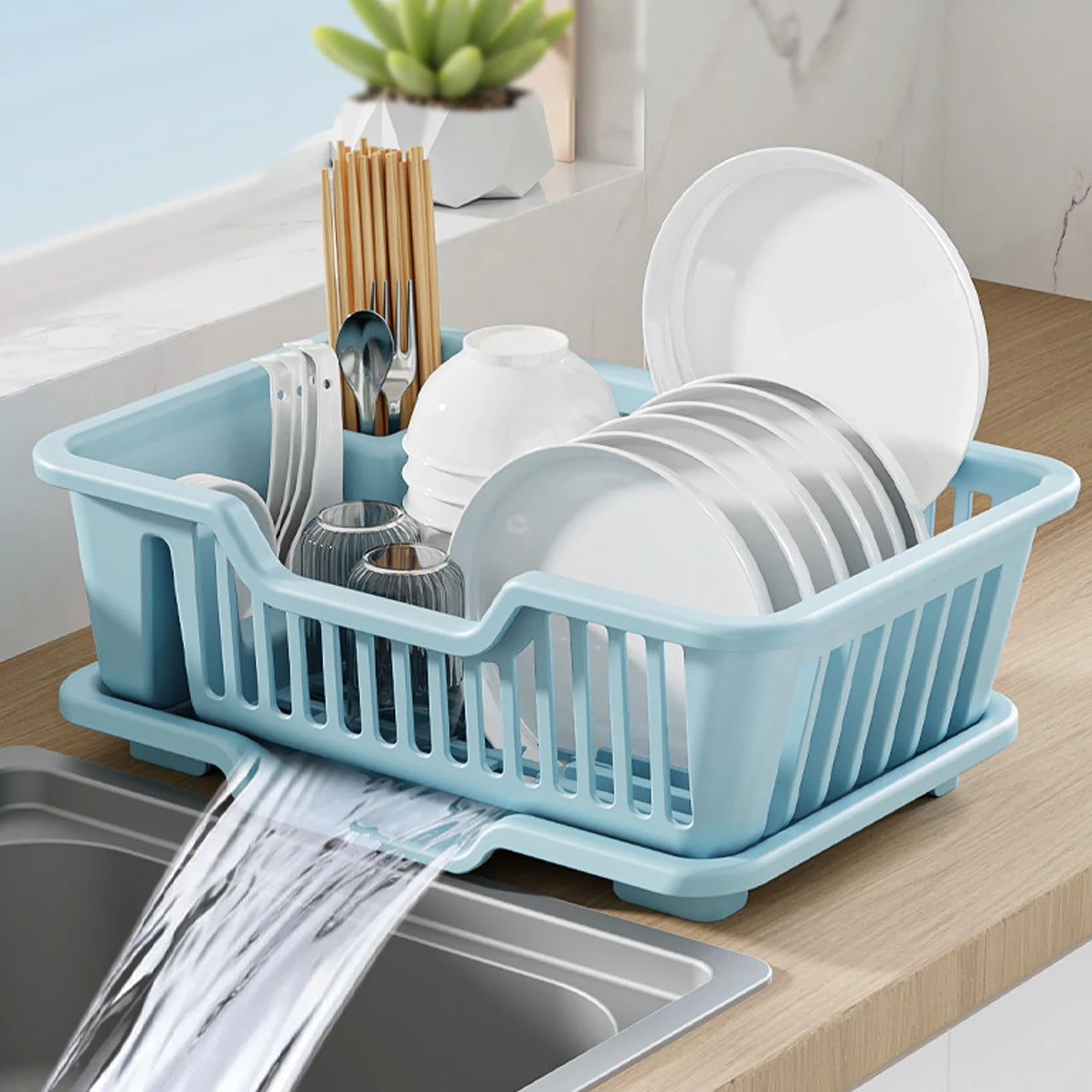 Kitchen Sink Drain Bowl Rack for Organized Countertop Storage