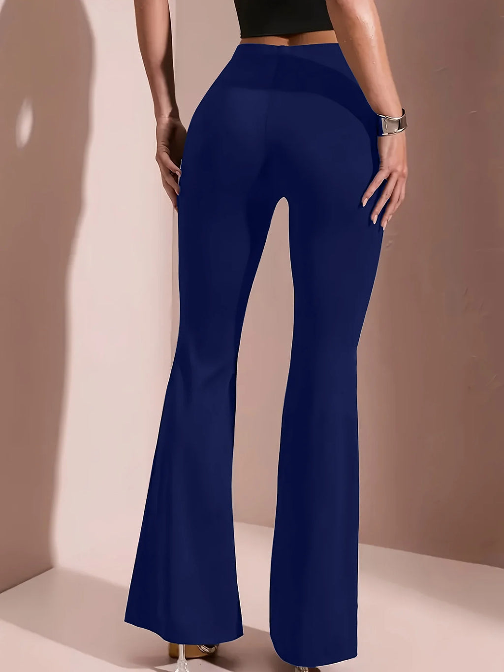 High Waist Sequin Pants for Women - Slim Fit Black Evening Trousers