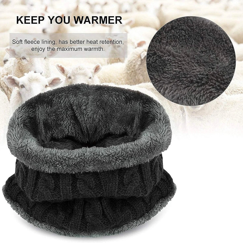 Kids Knitted Hat Scarf Set for 4-6 Years Unisex Polyester