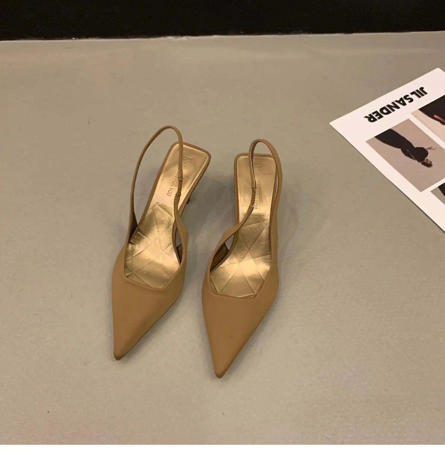Green Pointed Toe Stiletto Sandals for Women by ZLAH