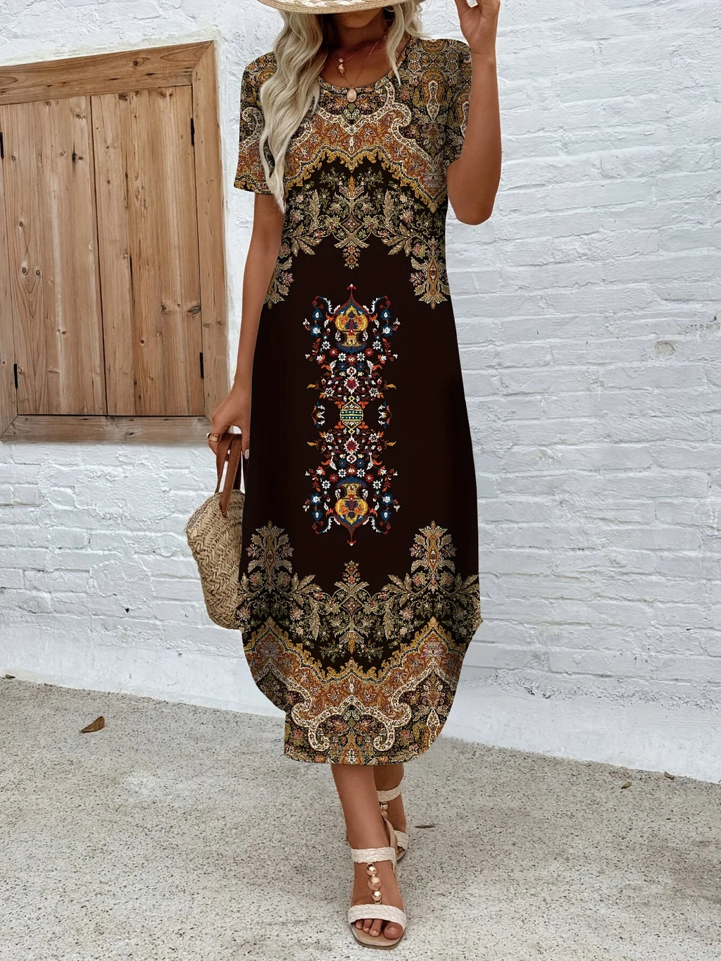 Elegant Casual Women Dress Knee-Length A-Line Polyester
