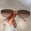 Gradient Alloy Sunglasses for Women in Silver Rectangle Style