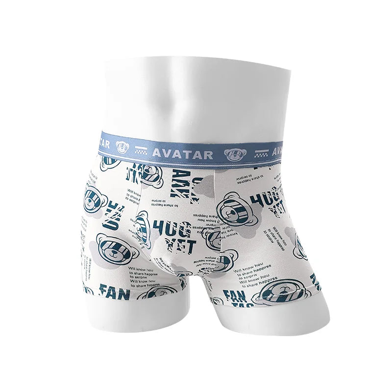 Men's Cartoon Boxer Shorts in Cotton and Elastane