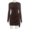Chic Women's Bodycon Mini Dress with Ruched Detail