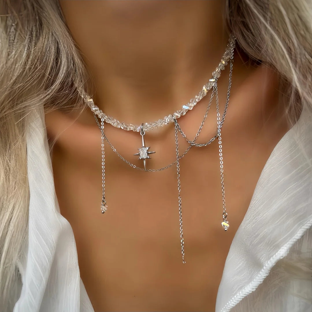 Gold Silver Minimalist Pearl Necklace for Women