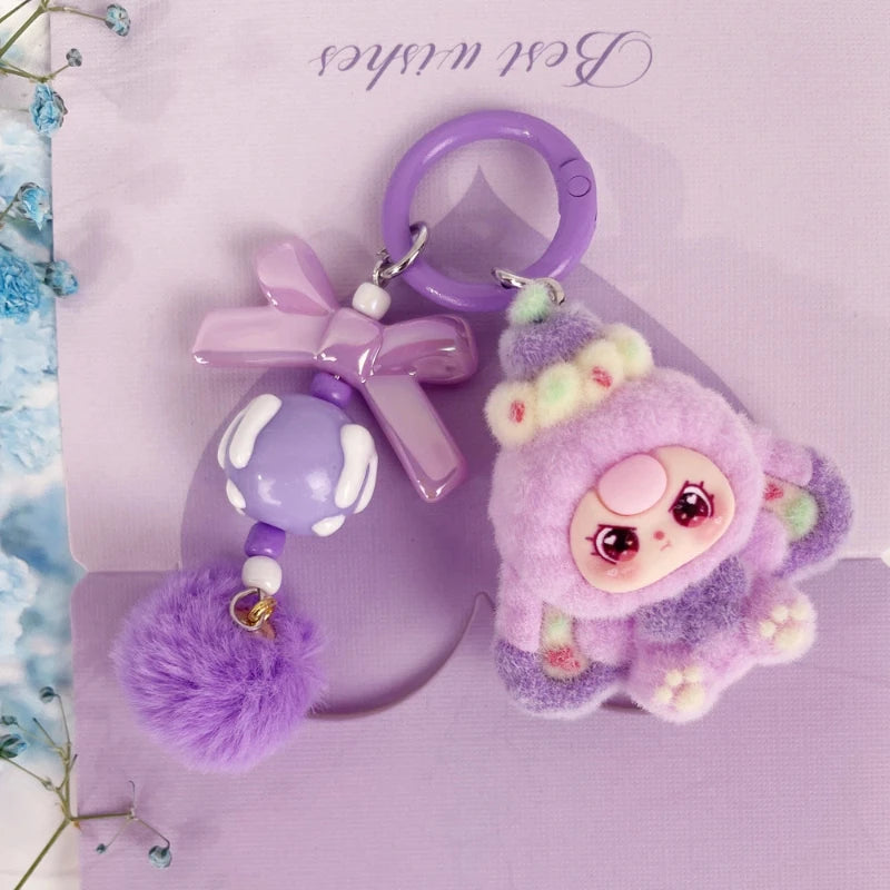 Cute Baby Doll Keychains for Kids Flocking Keyring Accessories