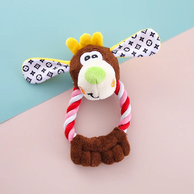 Soft Fleece Plush Toys for Dogs and Cats with Cotton Rope