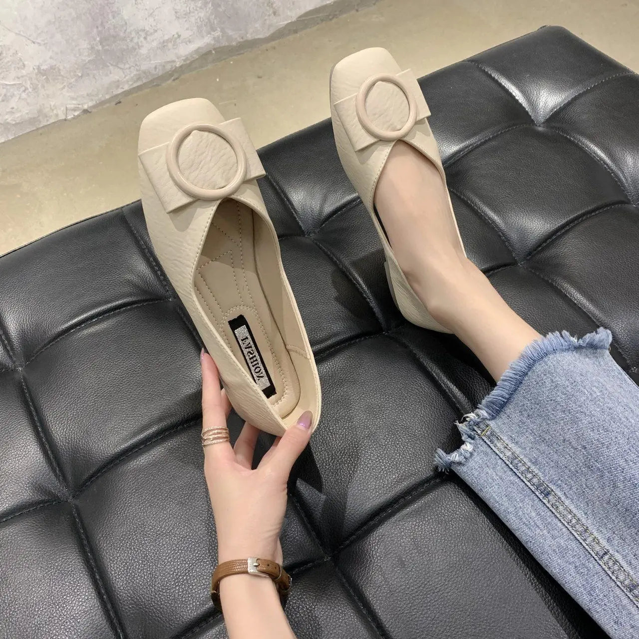 Chic White Flat Shoes for Women with Slip-On Design