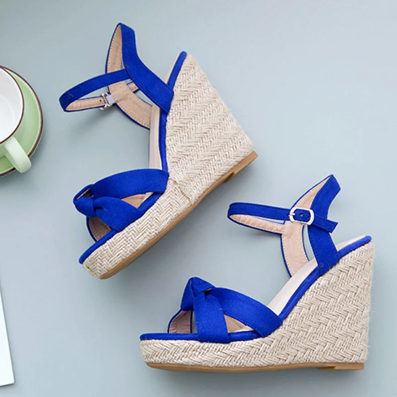 Women's Knitted Wedge Sandals in Large Sizes for Summer 2026