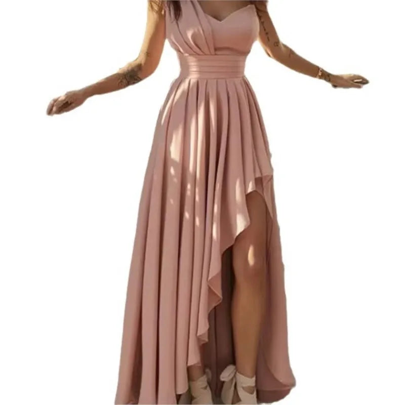 MsChuh Elegant Off Shoulder Dress in Polyester for Women