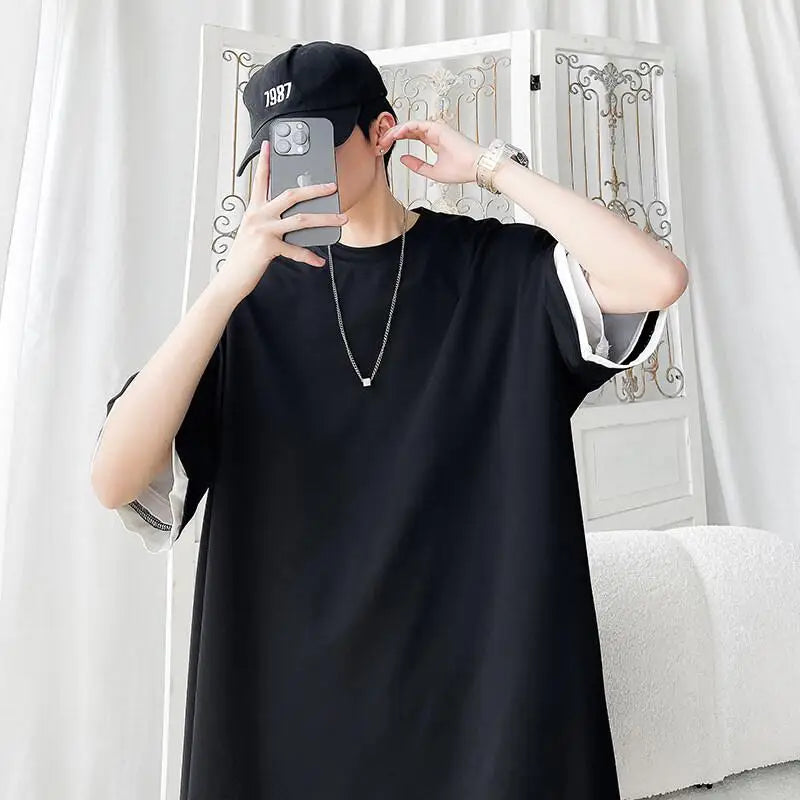 Men's Summer Solid Color 2-Piece T-Shirt and Shorts Set Casual Wear