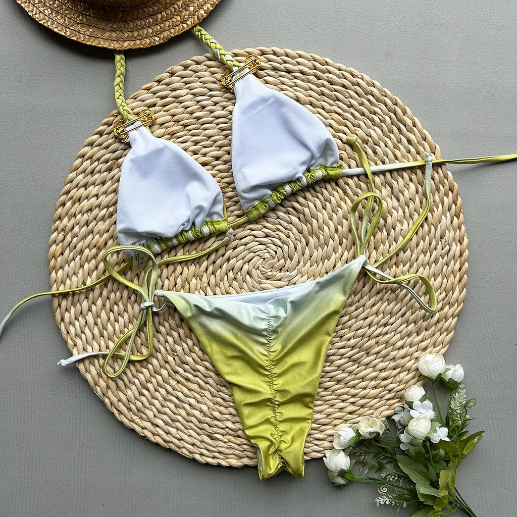Tie Dye Split Bikini Swimwear for Women by MALEY LifeStyle