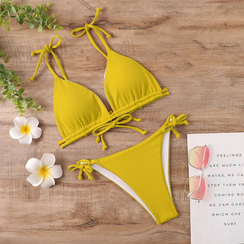 Women's Sexy Microfiber Bikini Suit for Summer Beach Wear