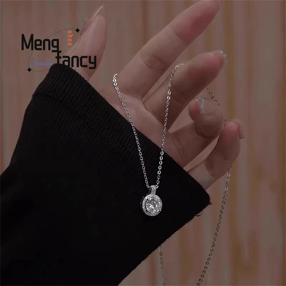 Classic Silver Pendant Necklace for Women with Geometric Charm