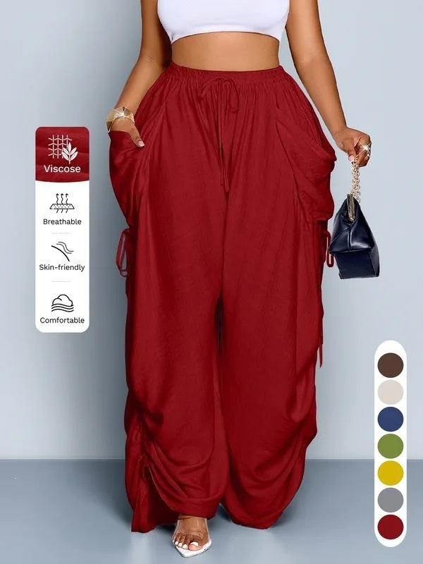 Punk Style High Waisted Wide Leg Pants for Women
