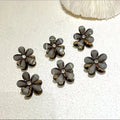 Flower Shaped Hair Grab Clips for Girls - Faux Pearl Alloy Barrettes