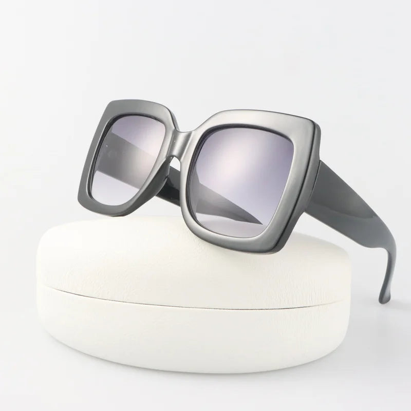 Gradient Redgreen Oversized Square Sunglasses for Women