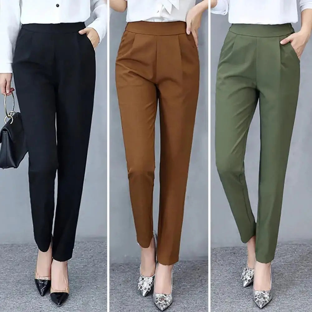High Waist Polyester Suit Pants for Women by MALEY LifeStyle